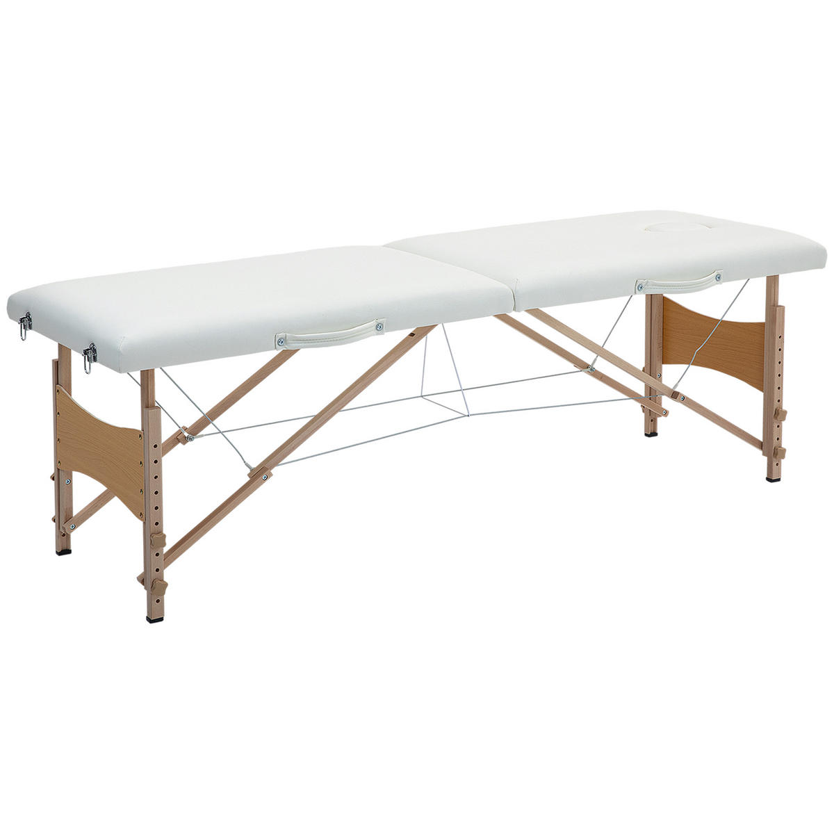 MASSAGELIEGE DE-18895 2 Zonen, höhenverstellbar Creme - Creme, Kunststoff (60/87/186cm) - ComfortXL