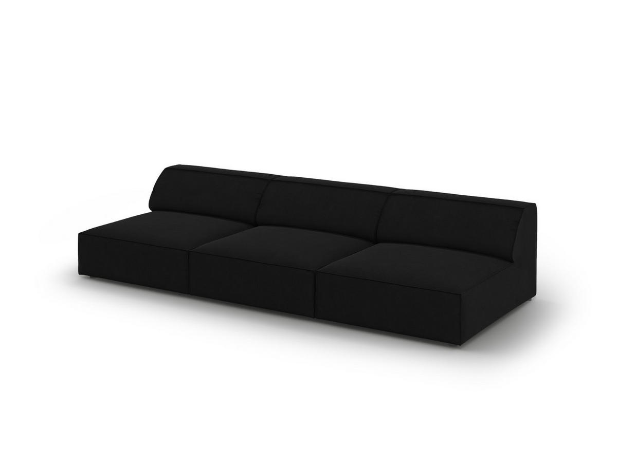 SOFA Jodie aus Samt schwarz 3 Sitzplätze - Schwarz, Textil (240/70/102cm) - Micadoni