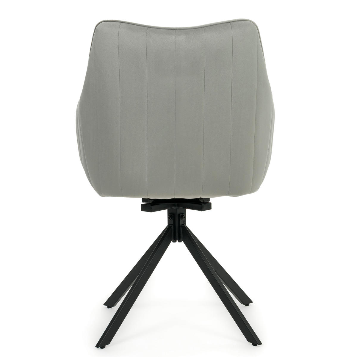 STUHL PIANO drehbar gepolsterter mit Steppung - hellgrau - Velour - Hellgrau/Schwarz, Textil/Metall (59/88/61cm) - NEW HOME