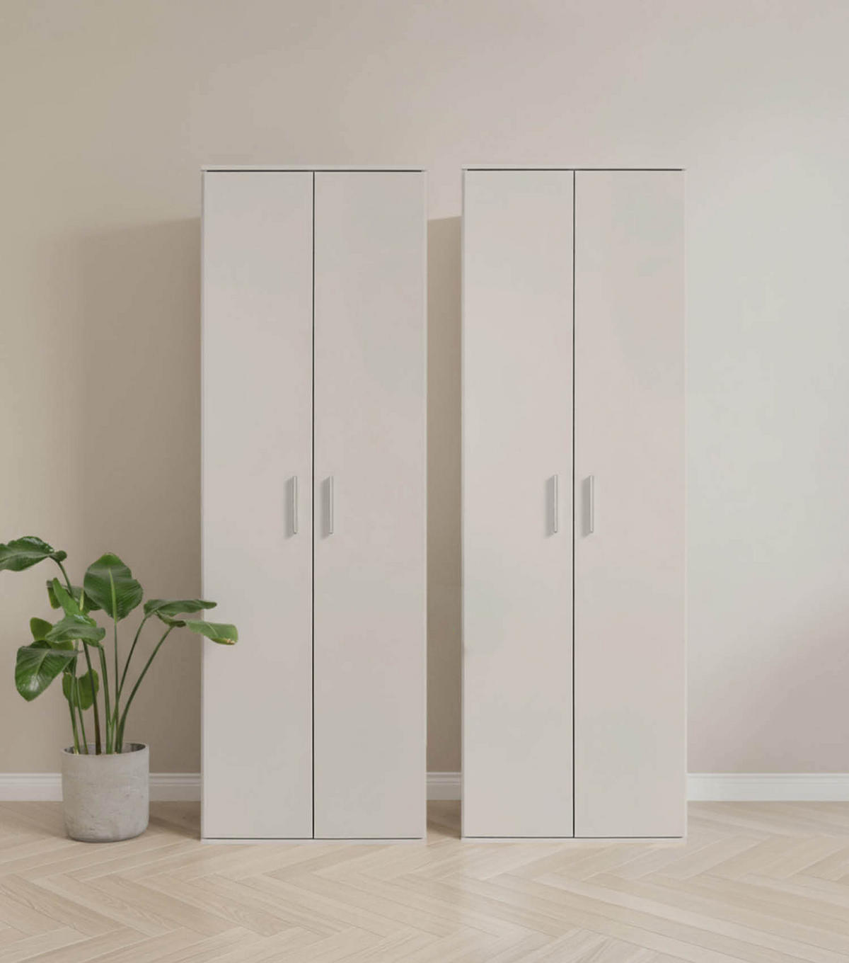 MEHRZWECKSCHRANK SET Der Allzweckwaffe - Kaschmir, Holzwerkstoff (60/180/34cm) - Mokebo