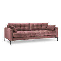 SOFA Mamaia aus Samt rosa 4 Sitzplätze - Pink, Textil (92/75/217cm) - Micadoni