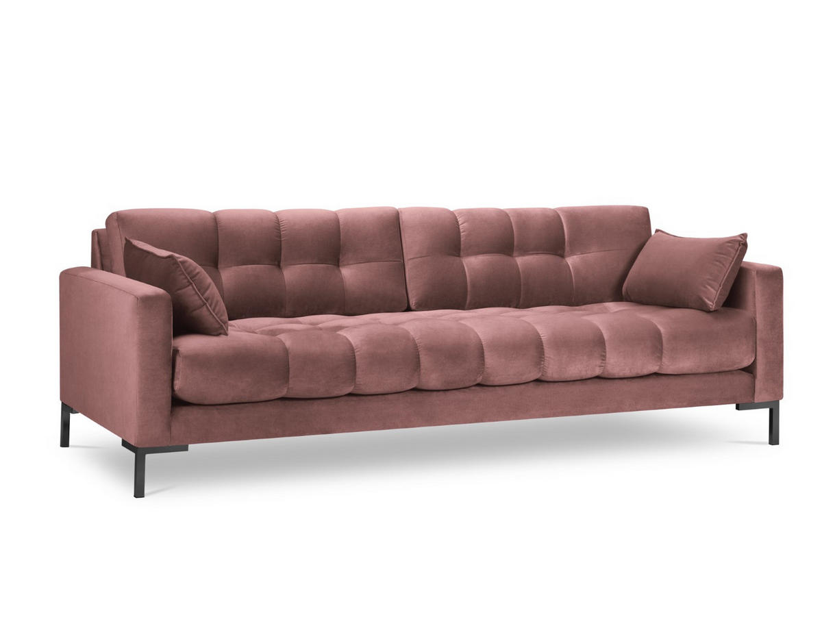 SOFA Mamaia aus Samt rosa 4 Sitzplätze - Pink, Textil (92/75/217cm) - Micadoni