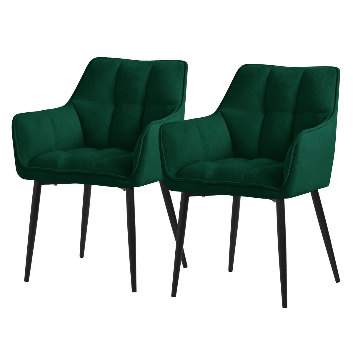 ESSZIMMERSTUHL 2er Set dunkelgrün - Dunkelgrün, Textil (63/90/57cm) - ML-DESIGN