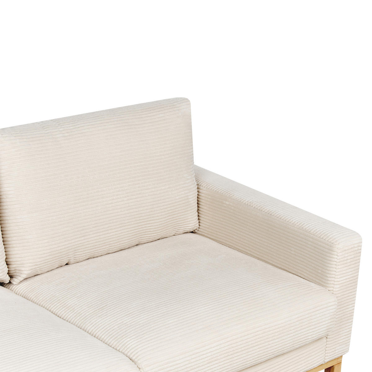 2-SITZER-SOFA Cord hellbeige/hellbraun Siggard - Hellbraun/Beige, Textil (184/84/92cm) - Beliani