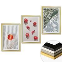 WANDBILDER 3er Set - 40x60 cm Goldrahmen - Feiertagspalmenfrüchte - Goldfarben, Kunststoff (40/60cm) - ArtPrintCave
