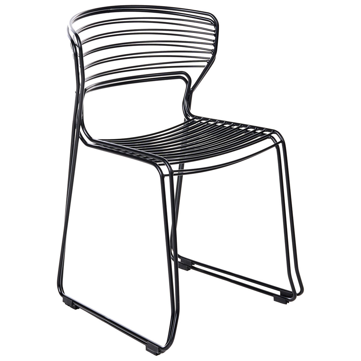 GARTENSTUHL 2er-Set Metall Schwarz Pistoia - Schwarz, Metall (54/80/51cm) - Beliani