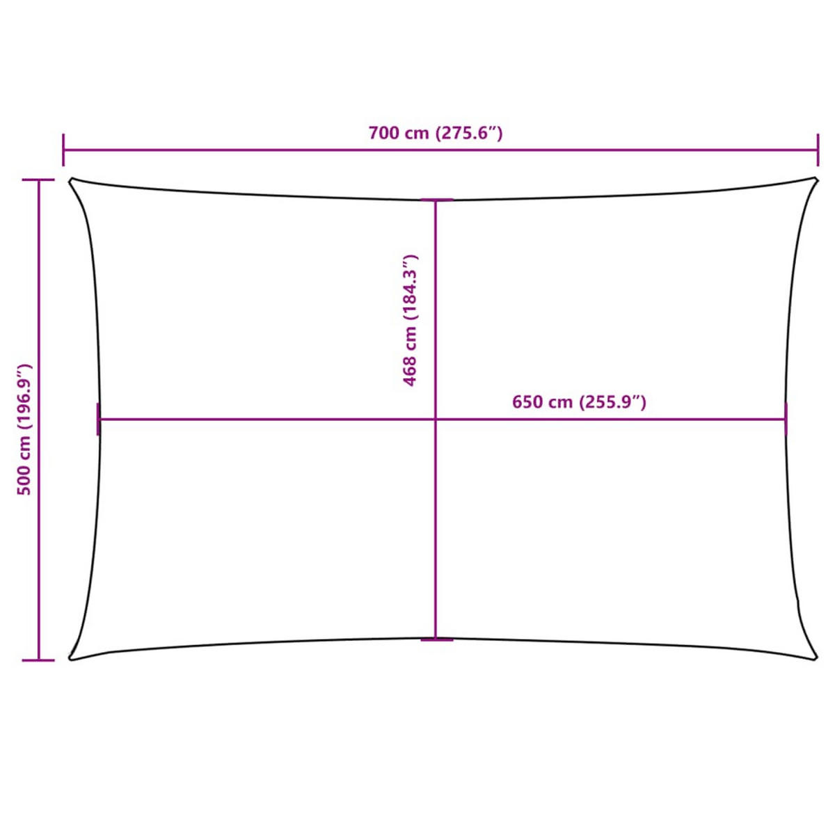 SONNENSEGEL Oxford-Gewebe Rechteckig 5/7 M Creme - Creme, Textil (500/700cm) - vidaXL