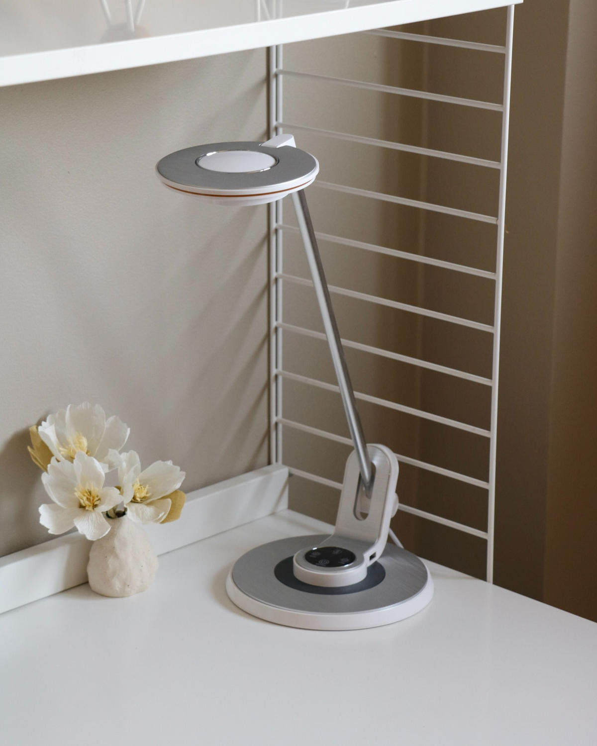 LAMPĂ DE BIROU Corvus 19/19/45 cm - argintiu, metal (19/19/45cm) - Beliani
