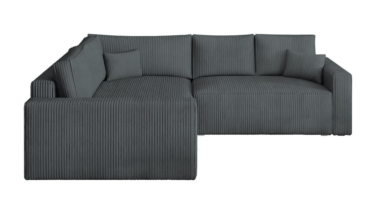 ROHOVÁ SEDAČKA ERONIS šedá - šedá, dřevo/textil (265/194cm) - MASSENO