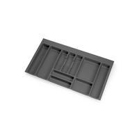 BESTECKEINSATZ Optima für Universalschublade, Modul 900mm, Kunststoff, Anthrazitgrau - Anthrazit, Kunststoff (50.2/6/87cm) - EMUCA
