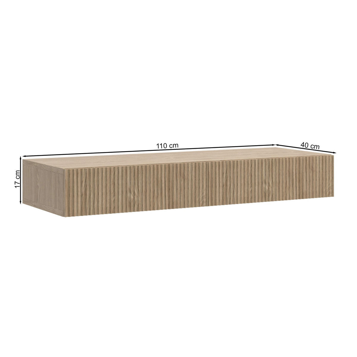 WANDKONSOLE Nolie Eichenholzoptik 110 cm - Eichefarben, Holzwerkstoff (110/17/40cm) - Selsey