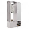 GARDEROBENSCHRANK mit Spiegel-mit Ablagen und Kleiderstange - Beige, Holzwerkstoff (100/190/33cm) - Idohome