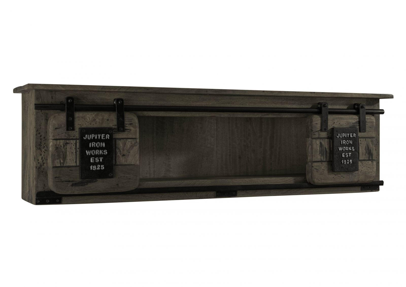 WANDREGAL Mango 130x25x35 grau lackiert RAILWAY #265 - Grau, Holz (130/35/25cm) - Massivmoebel24