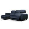 ECKSOFA SVEN 3-Sitzer, 1 Relax XL, verstellbare Kopfstützen, navy blue - Schwarz/Dunkelblau, Holzwerkstoff/Textil (256/163cm) - Courtois Laville