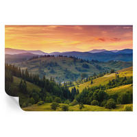 FOTOTAPETE 104x70 cm - Berglandschaft - Gelb, Textil (104/70cm) - Wallfluent