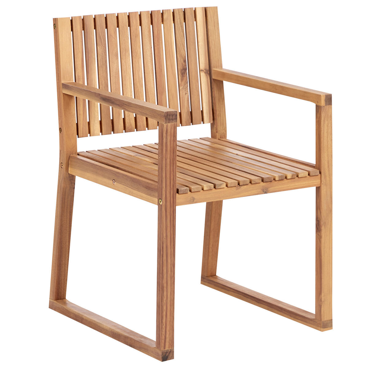 GARTENSTUHL 8er Set Cremeweiß Sassari II - Hellbraun/Weiß, Holz (54/80/59cm) - Beliani