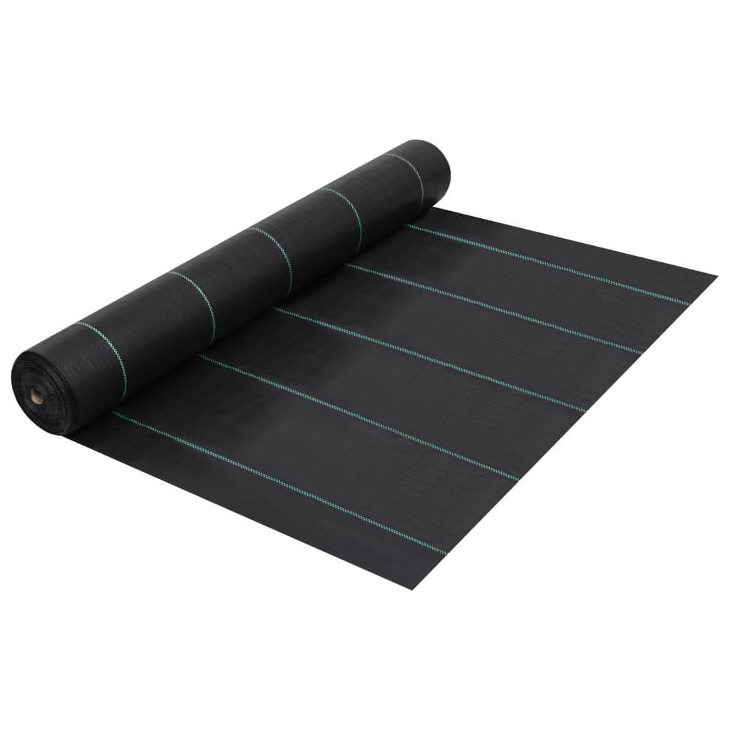 vidaXL Unkrautfolie Schwarz 200x2500 cm