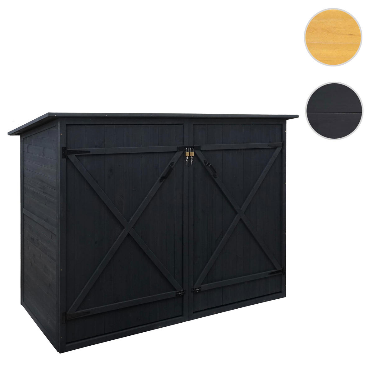 1ER-FAHRRADGARAGE Anthrazit - Anthrazit, Holz (184/152/98cm) - MCW