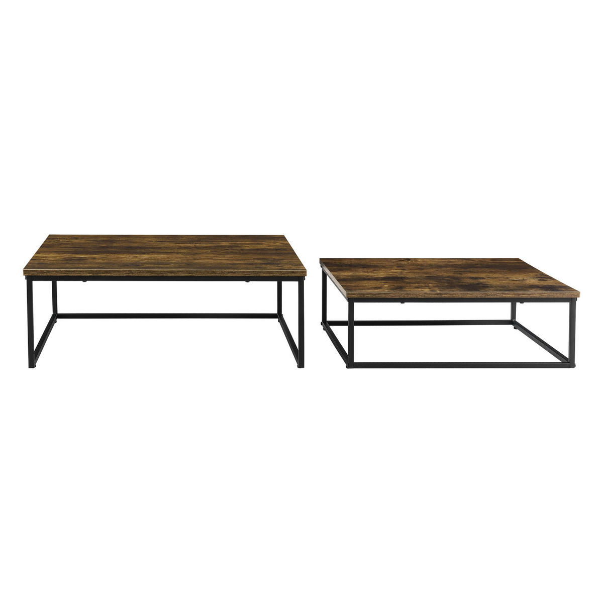COUCHTISCH SET Haninge SET 2-teilig 75/75/27 - Braun, Holzwerkstoff (75/75/27cm) - [en.casa]