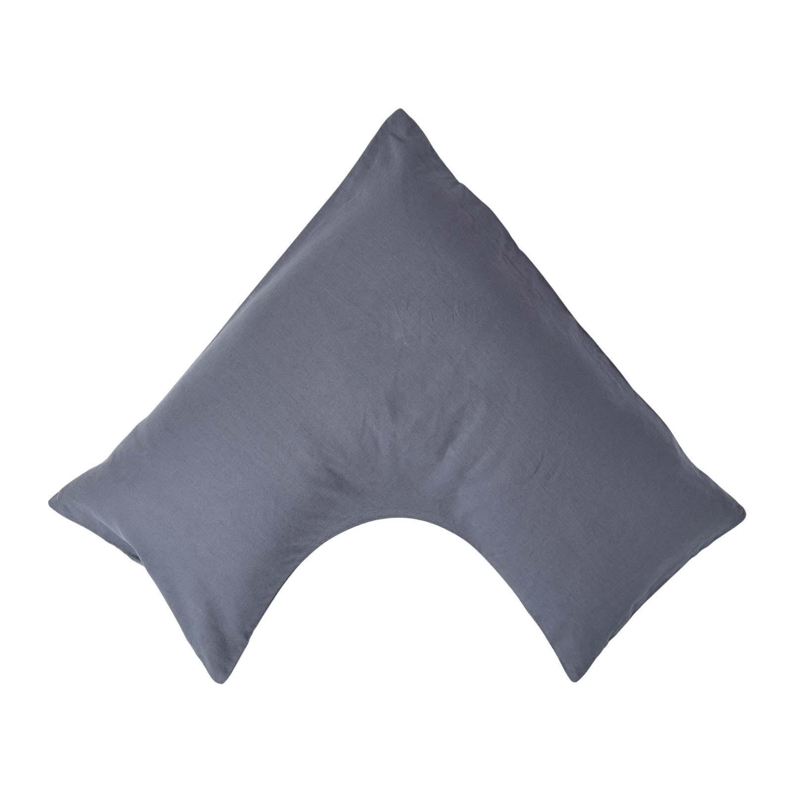 KISSENBEZUG Leinen für V-Form-Kissen - Dunkelgrau, Textil (38/76cm) - Homescapes