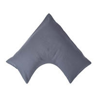 KISSENBEZUG Leinen für V-Form-Kissen - Dunkelgrau, Textil (38/76cm) - Homescapes