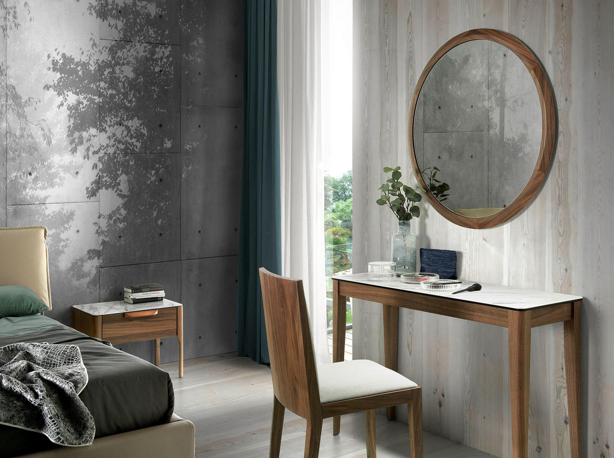 WANDSPIEGEL Wandspiegel Runden walnussfarbenes Holz Ø90/4 cm - Walnussfarben, Holz (90/4/90cm) - ANGEL CERDA