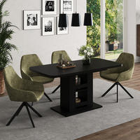 ESSTISCH Fenaro Schwarz 120 x 80 cm - Honigeiche/Schwarz, Holzwerkstoff (80/120/76cm) - Vicco