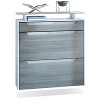 SCHUHSCHRANK Annie Avola-Anthrazit / Weiß Hochglanz - Anthrazit/Weiß, Holzwerkstoff (89/96/23cm) - Vladon