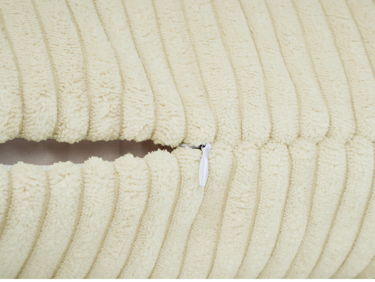 KISSENHÜLLE HYggelig No.2 Block Cord-Samt kreide-beige 50/30 cm - Ecru, Textil (30/50cm) - beties Heimtextil