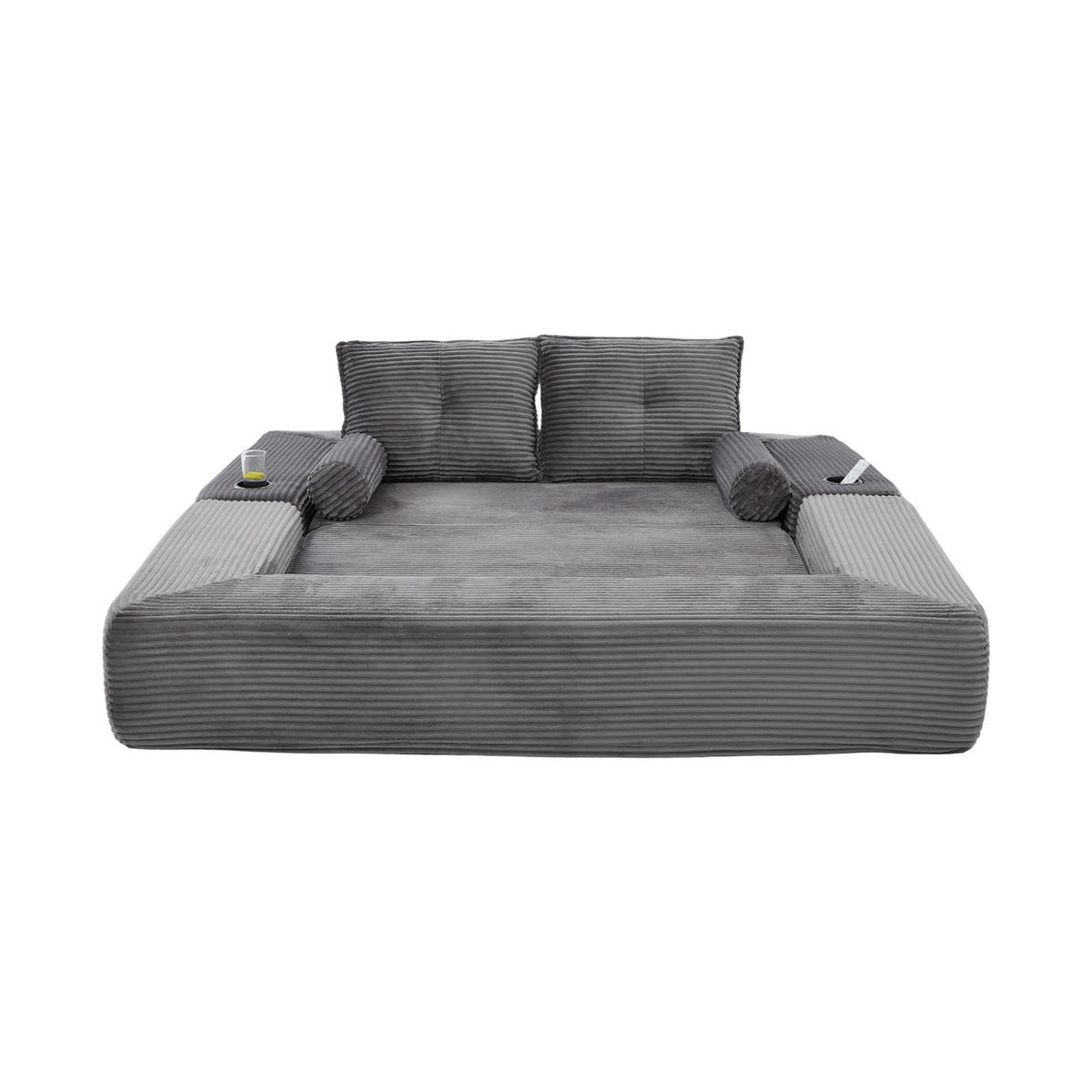SCHLAFSOFA DE-33817 mit Federkern und Memory-Schaum Dunkelgrau - Dunkelgrau, Textil (180/80/98cm) - ComfortXL