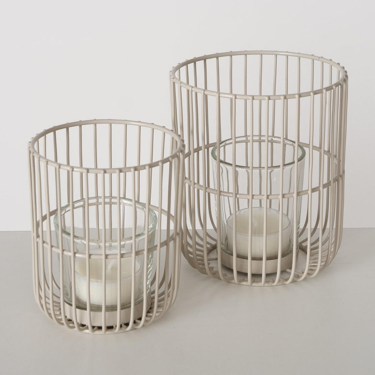 METALLLATERNE 2er-Set Cindy - Beige, Metall (10/12/10cm) - Boltze Home