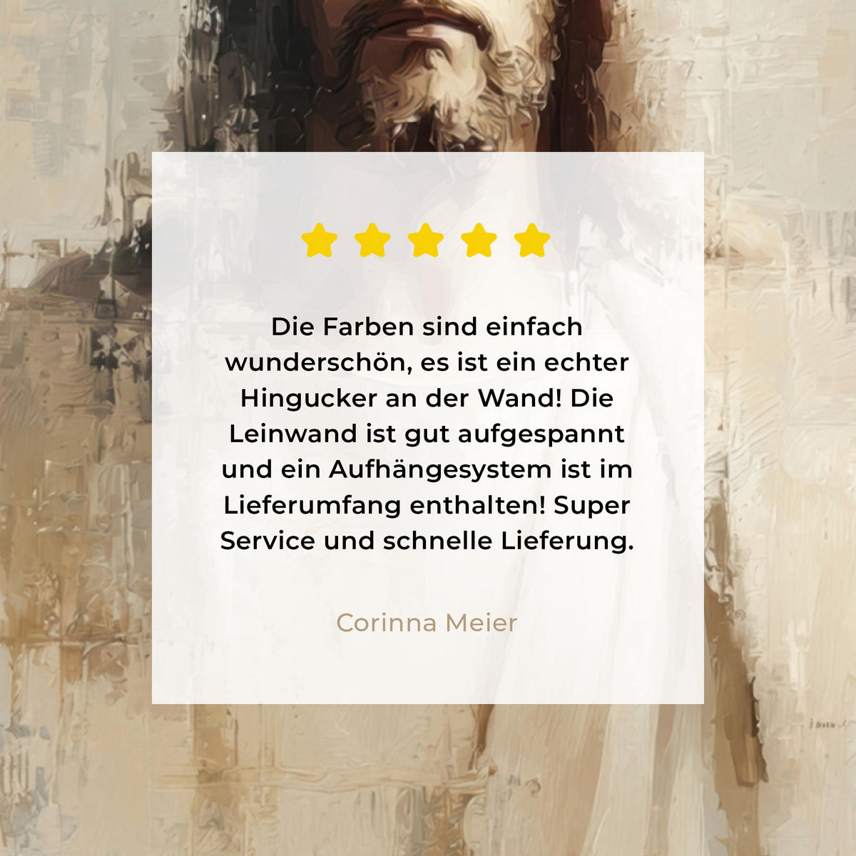 LEINWANDBILD Porträt - Abstrakt - Jesus - Beige Deko Wohnzimmer 20x20 cm - Beige, Textil (20/20cm) - MuchoWow