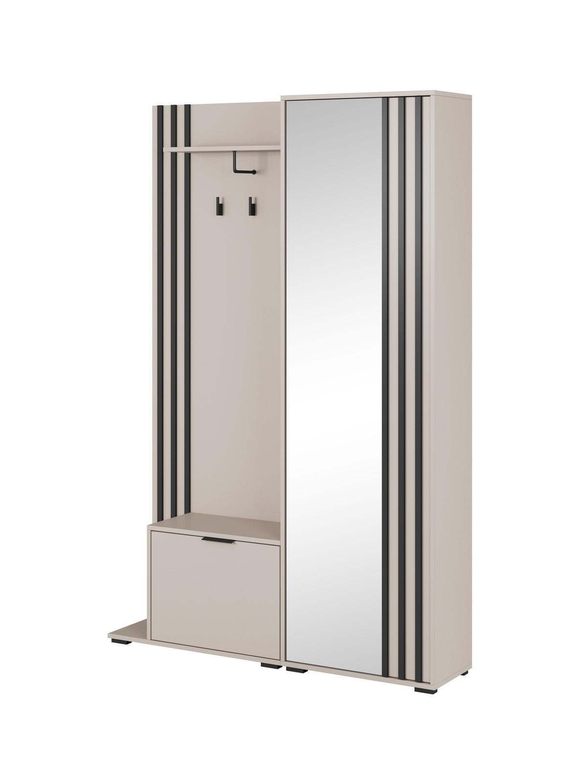 Ravio Garderobe Kaschmir, Schwarz 131x192x40 cm