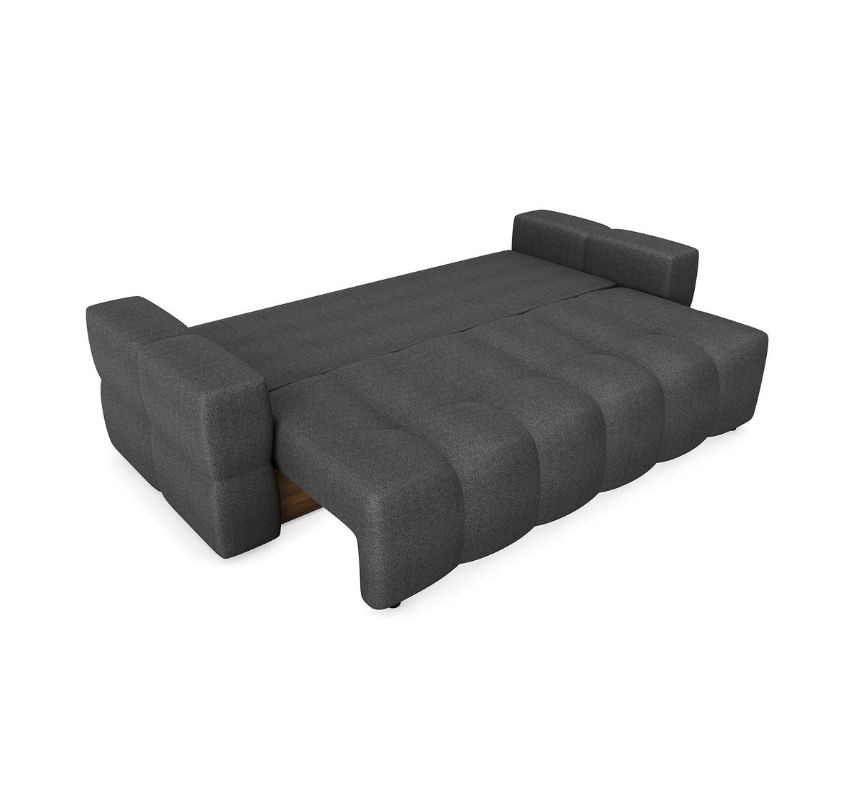 SCHLAFSOFA GERADE Rastergewebe Anthrazitgrau 247cm - Dunkelgrau/Anthrazit, Textil (247/90/102cm) - Sia Home