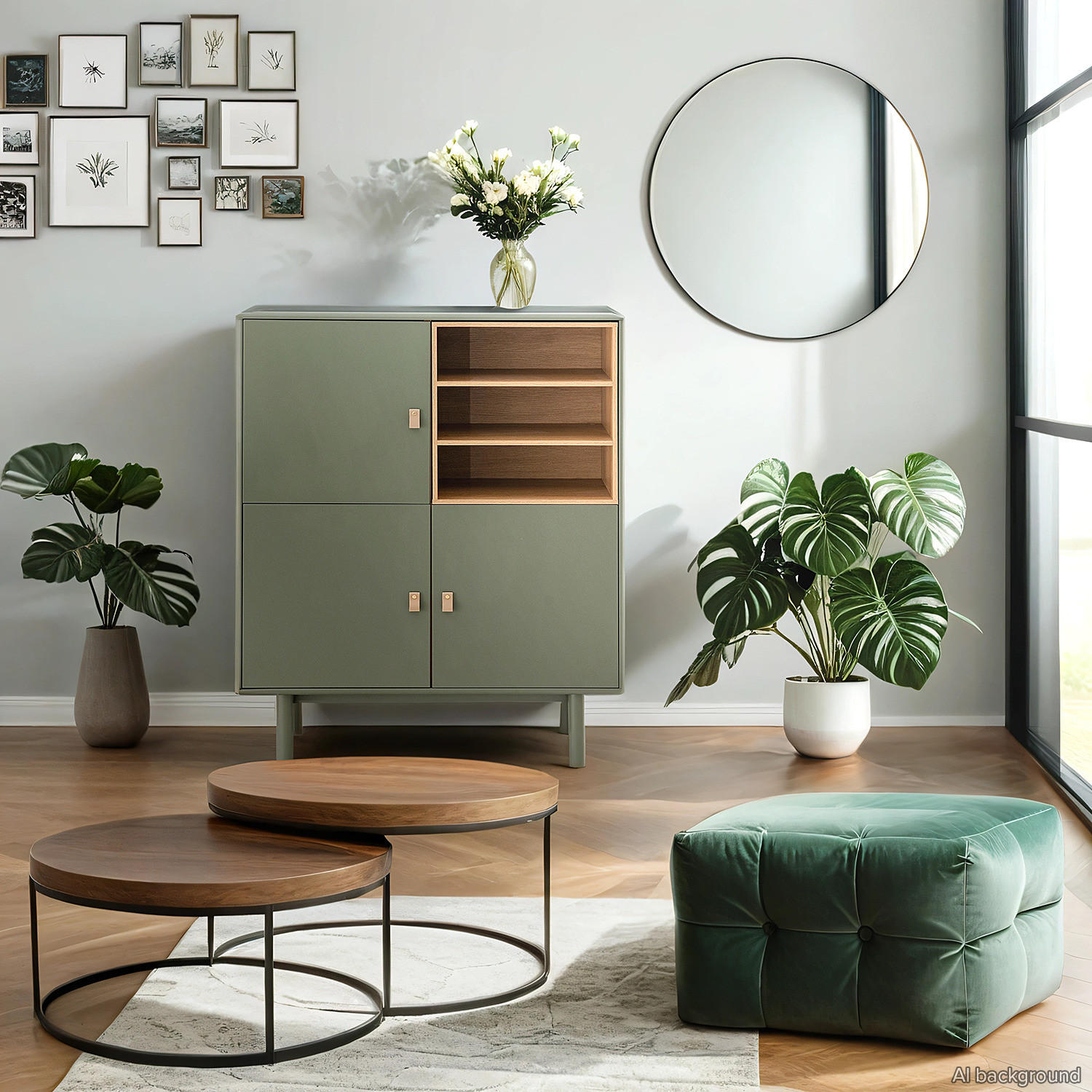 KOMMODE - 100 CM - Olivgrün, Holzwerkstoff (100/120/40cm) - home24