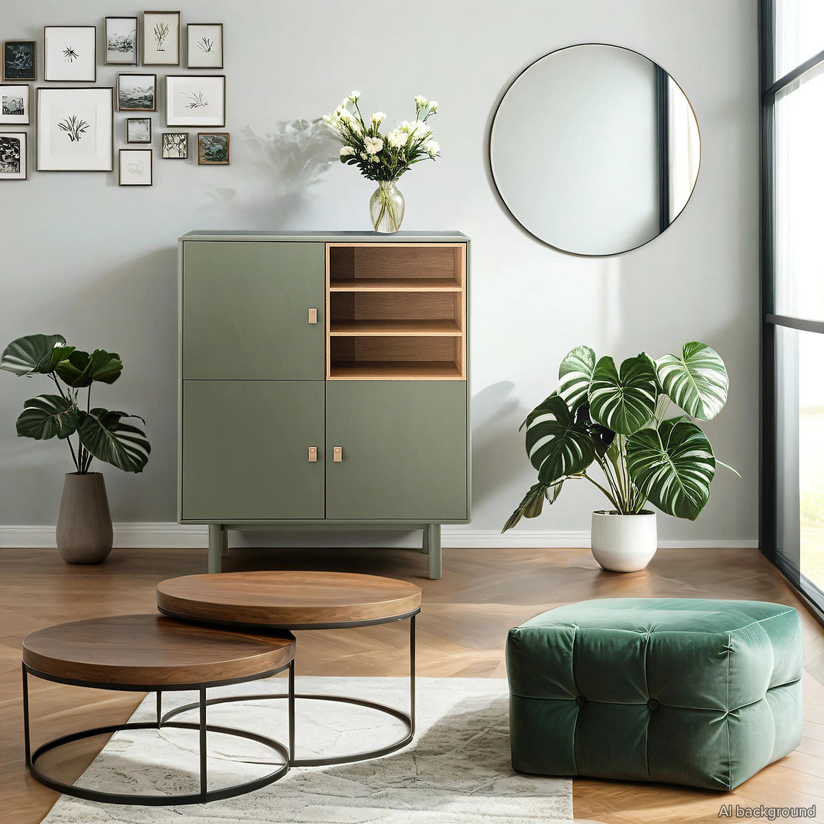 KOMMODE - 100 CM - Olivgrün, Holzwerkstoff (100/120/40cm) - home24