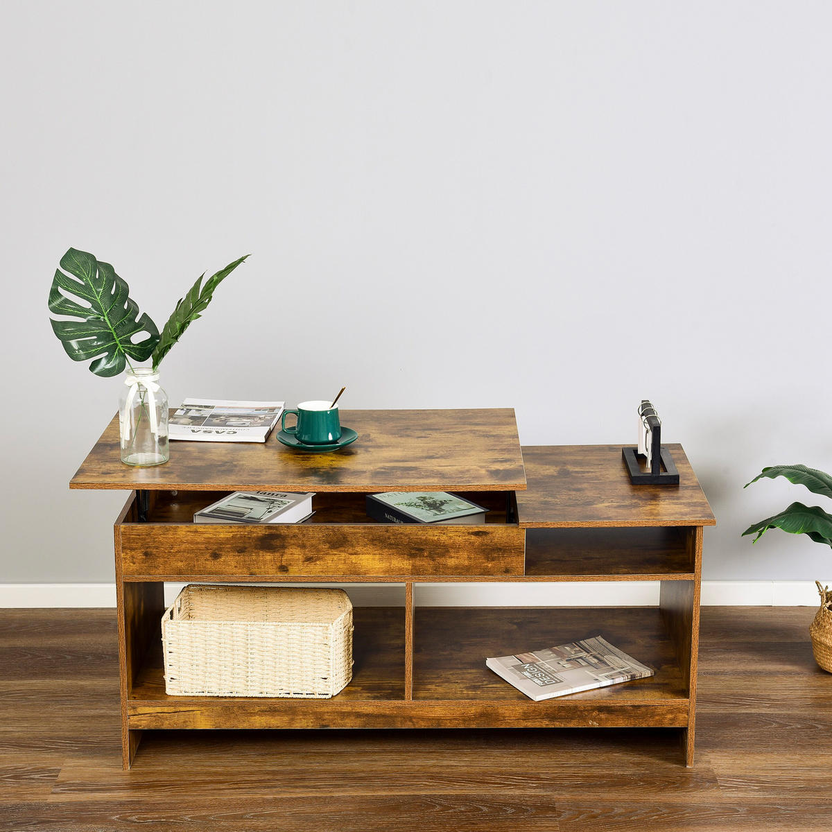 COUCHTISCH - Braun, Holzwerkstoff/Metall (50/110/50cm) - Relaxdays