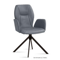 ARMLEHNSTUHL (2er-Set) Davita 58x92x60 Schwarz/Grau - Schwarz/Grau, Kunststoff (60/92/58cm) - 58aufmkessel