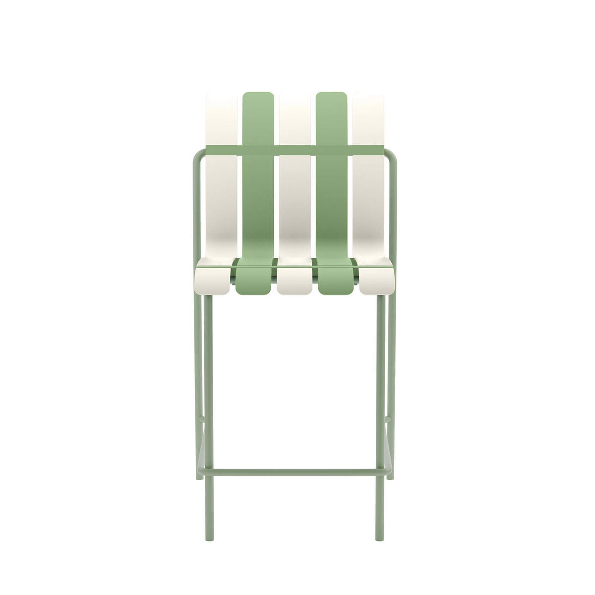 BARHOCKER Weiß Grün 54/49/110 cm 2er-Set - Grün, Metall (54/110/49cm) - Mobili Rebecca