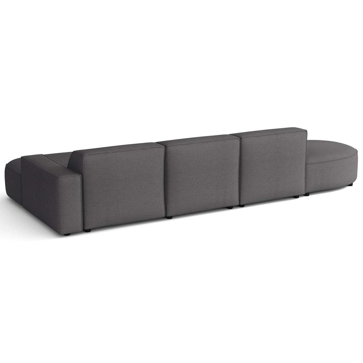 ECKSOFA Sallmo L-Form, 3-Sitzer, rechts 358 cm - Dunkelgrau/Schwarz, Kunststoff/Textil (358/166cm) - Selsey