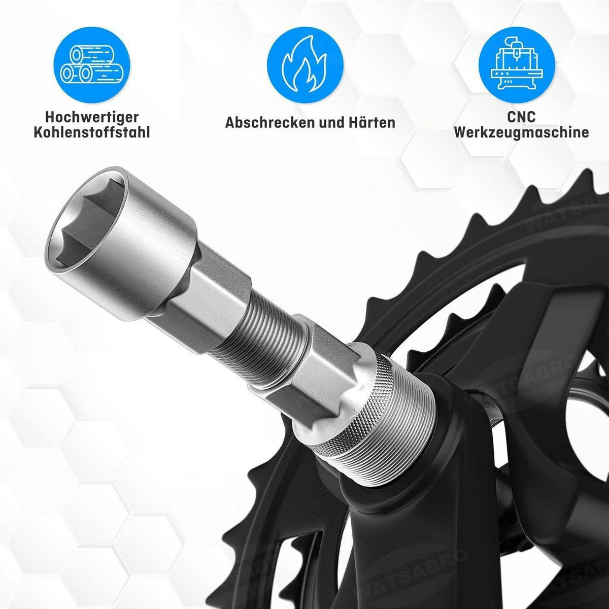 FAHRRAD Kurbelabzieher Set 14mm Universal Tretlager Werkzeug für E-Bikes und Fahrräder - Silberfarben, Metall (2/2/7.8cm)