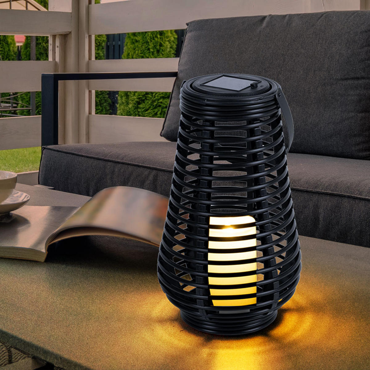 LED AUSSENLEUCHTE Solarlampe Schwarz - Schwarz, Kunststoff (18/26/18cm)