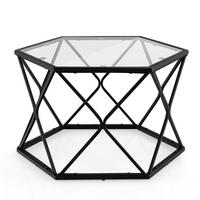 GLASTISCH Schwarz - Schwarz, Glas (65/56/40cm) - COSTWAY