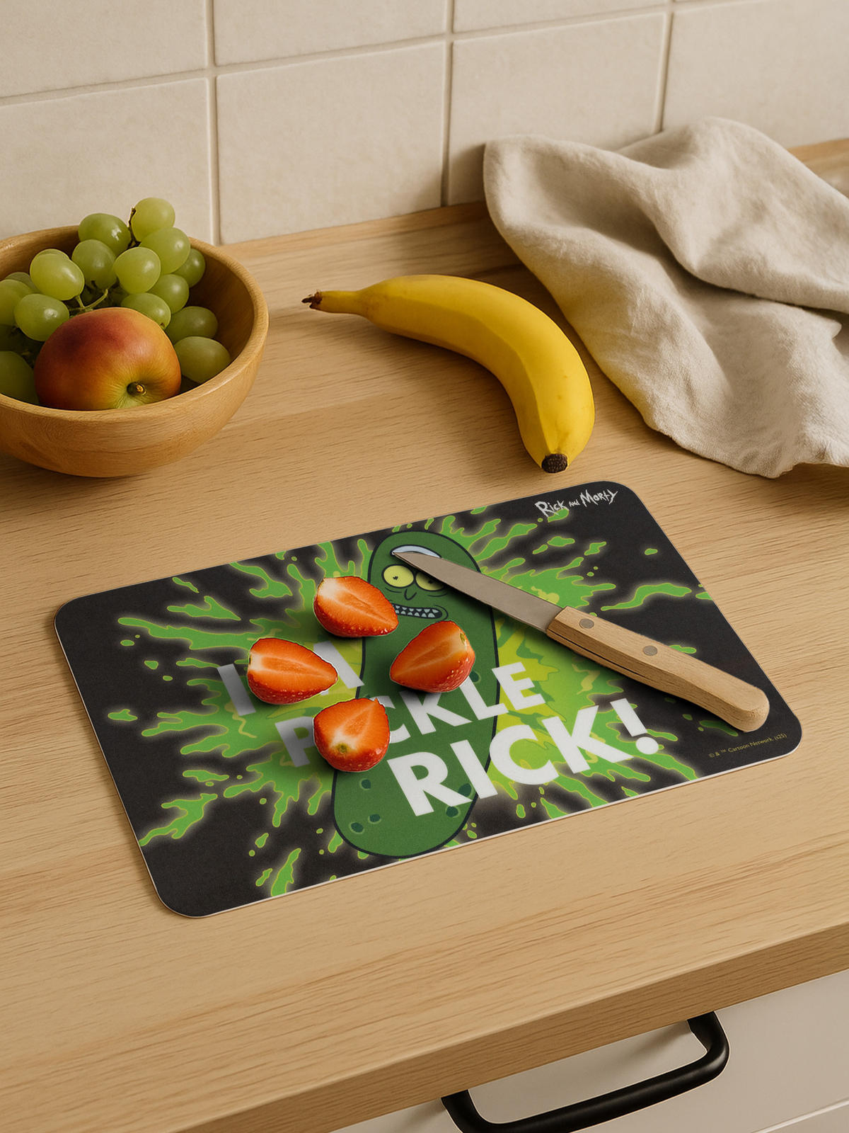 BRETTCHEN Rick and Morty I'm Pickle Rick Grün 14,5 x 23,5 cm - Schwarz, Kunststoff (14.5/23.5cm) - United Labels