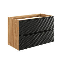 WASCHTISCHUNTERSCHRANK 90cm Elora Schwarz und Holz - Schwarz, Holzwerkstoff (90/57/46cm) - Petits-meubles