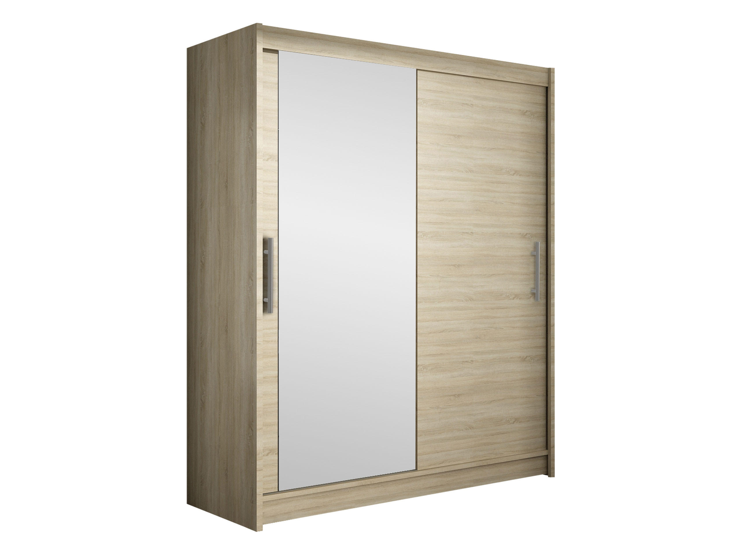 SCHWEBETÜRENSCHRANK Westa VI - Silberfarben/Sonoma Eiche, Holzwerkstoff/Metall (150/200/58cm) - MIRJAN24