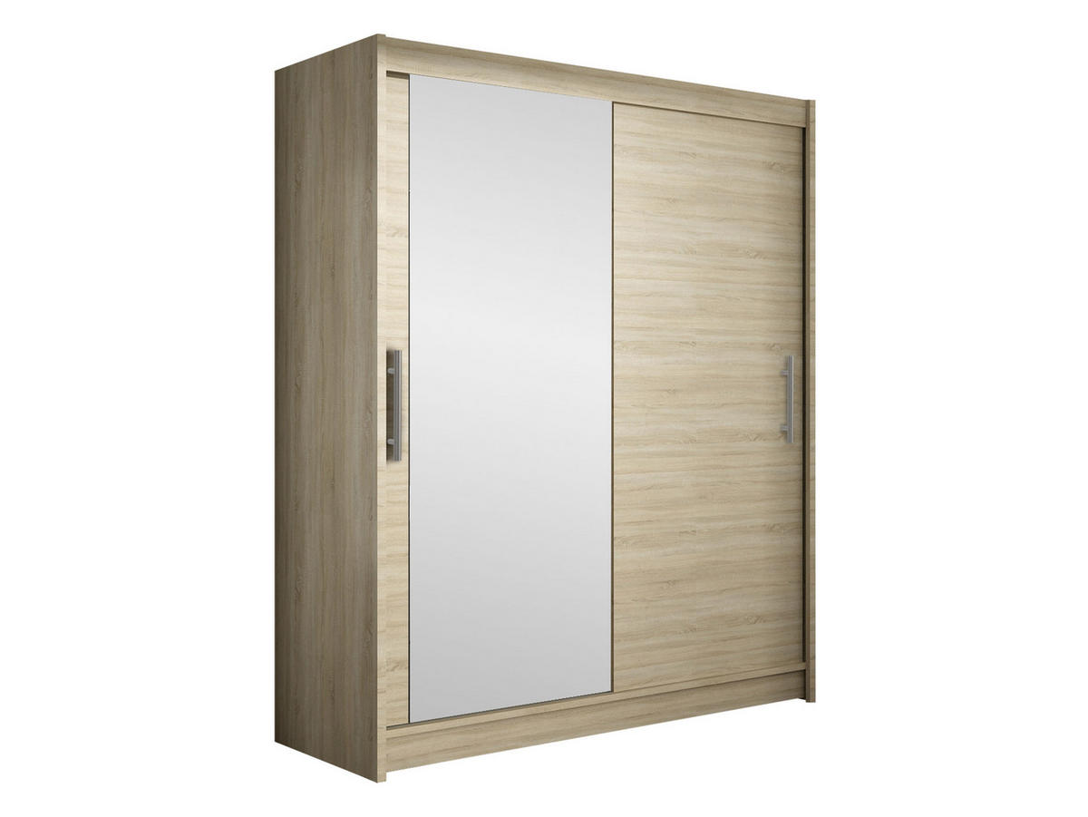 SCHWEBETÜRENSCHRANK Westa VI - Silberfarben/Sonoma Eiche, Holzwerkstoff/Metall (150/200/58cm) - MIRJAN24
