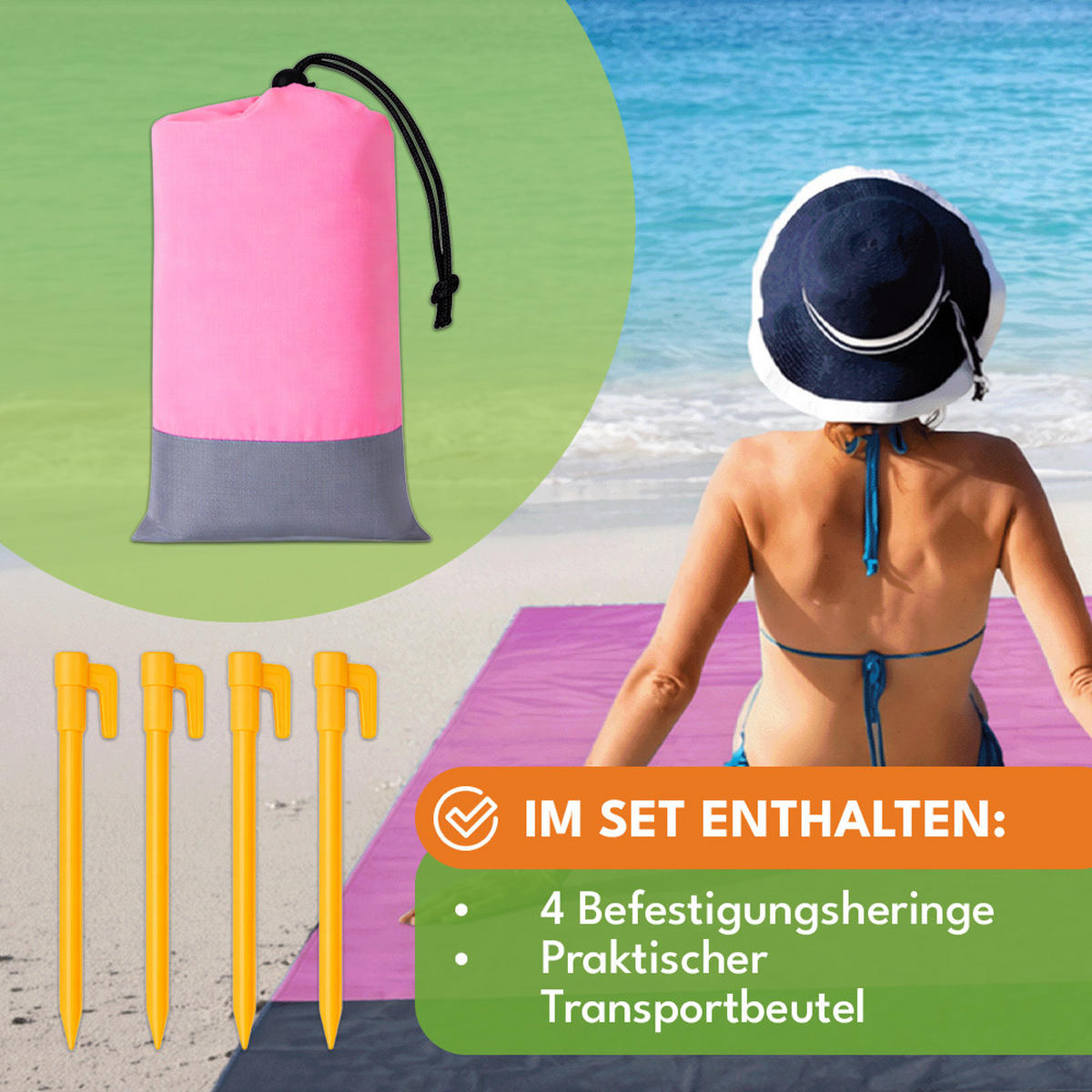 PICKNICKDECKE Wasserdicht 210x200cm - Orange, Textil (200/210cm) - KRUMAD