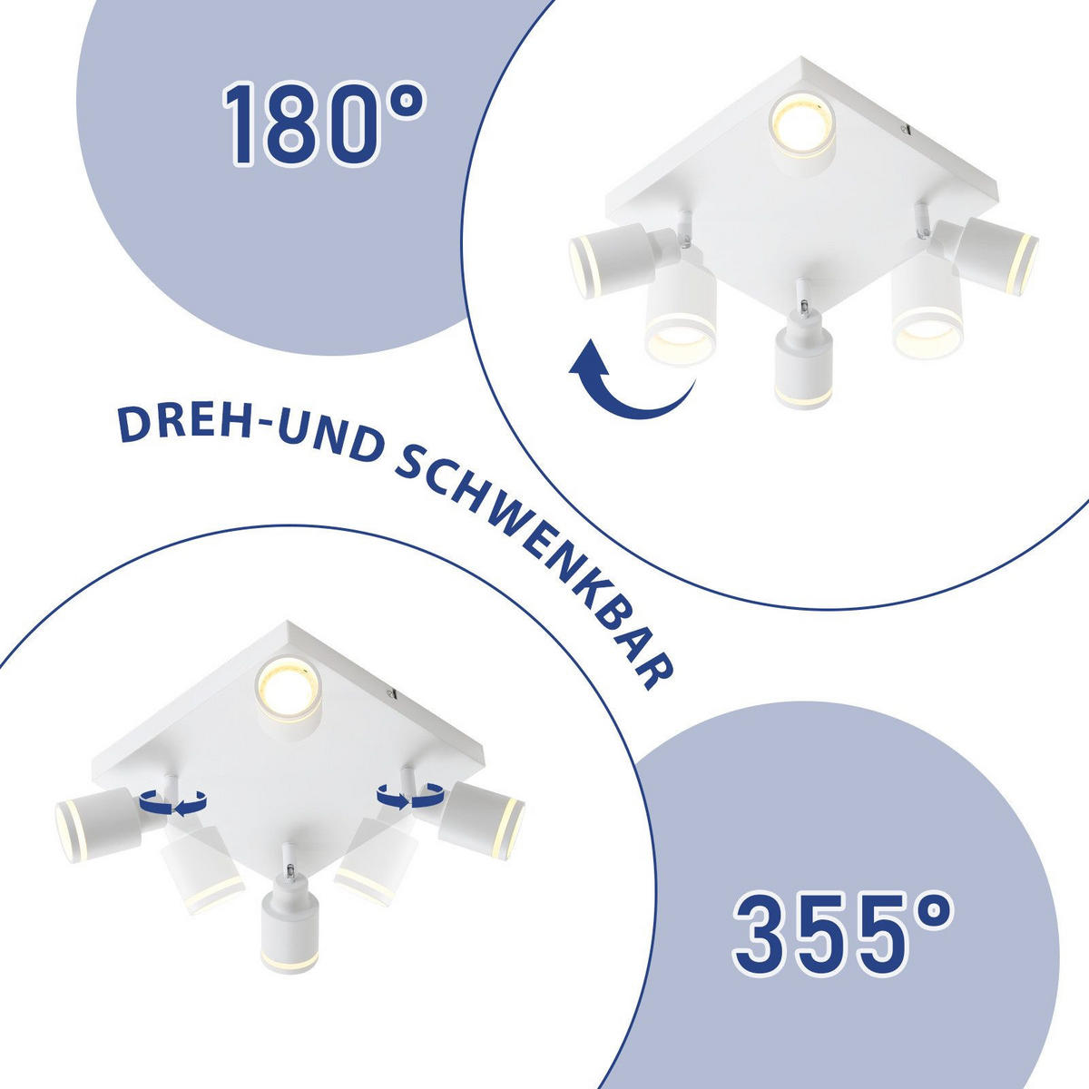 STRAHLER Wolfsburg 4-flammig 25/25/17 cm - Weiß, Metall (25/25/17cm) - Nettlife