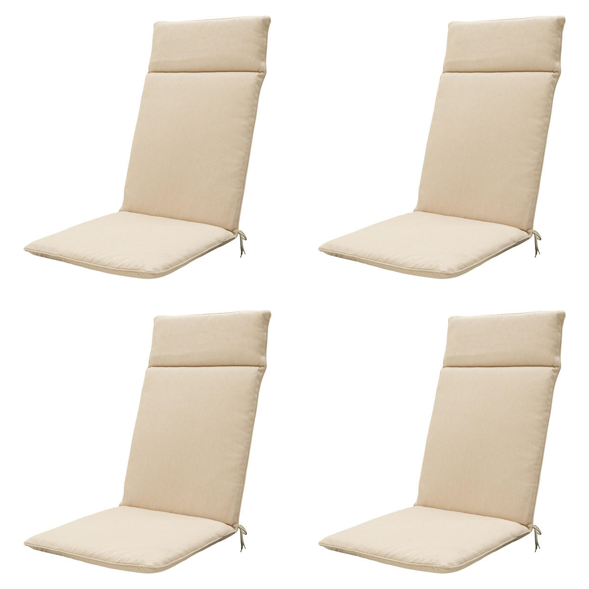 GARTENSTUHLKISSEN Canvas 120/50 cm 4er-Set - Beige, Textil (50/8/120cm) - Madison